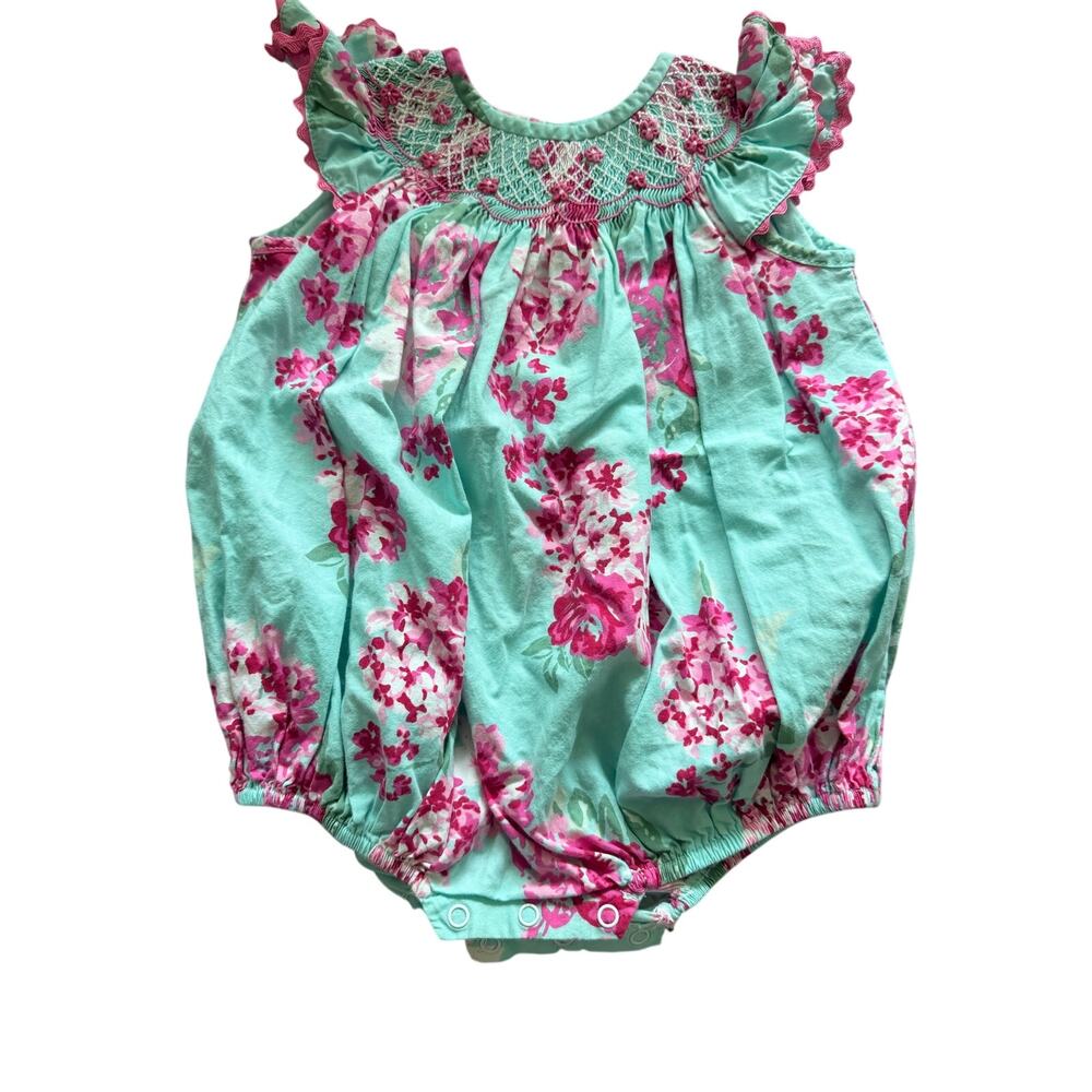 Smocked auctions floral bubble 12m